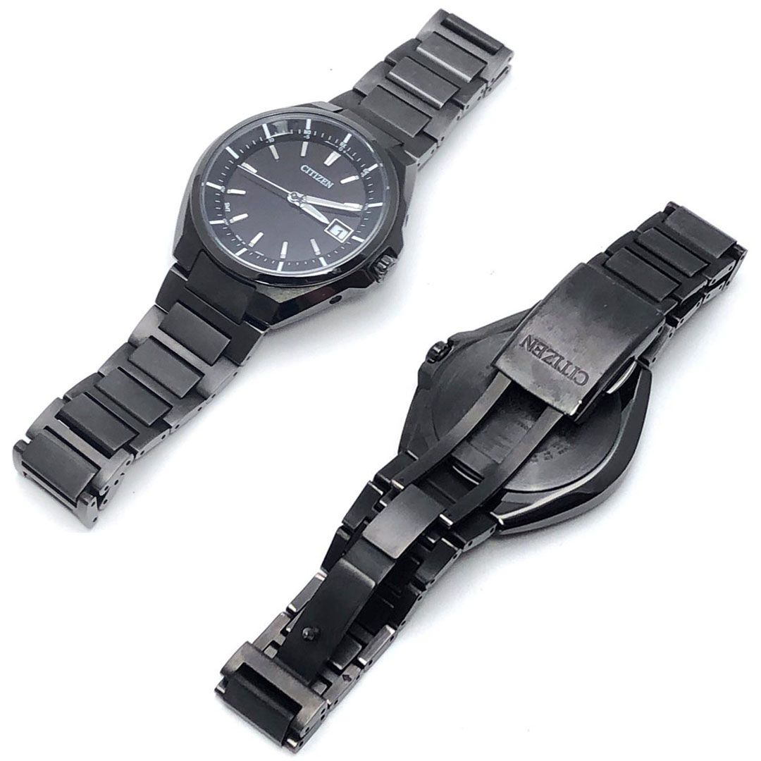 【美品】Citizen シチズン／アテッサ H128-R007971／ソーラークォーツ／チタン／ブラック・シルバー