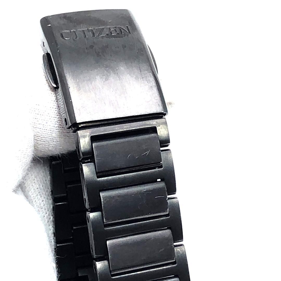 【美品】Citizen シチズン／アテッサ H128-R007971／ソーラークォーツ／チタン／ブラック・シルバー