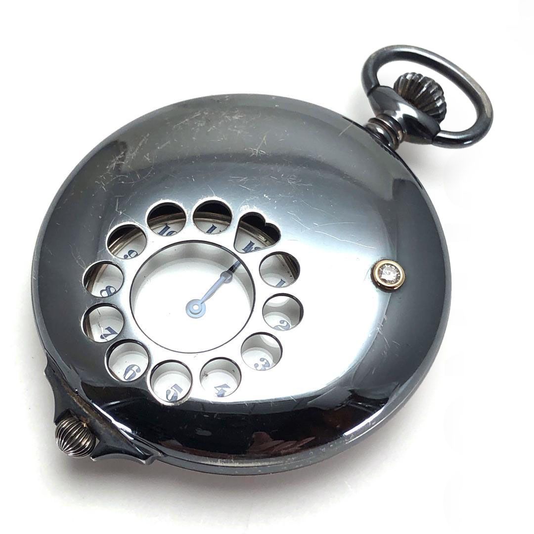 【訳あり・美品・電池交換済み】TECHNOS テクノス／SV925製ケース 懐中時計 178040.20.53／クォーツ／SV925（ケースのみ）／シルバー・ホワイト