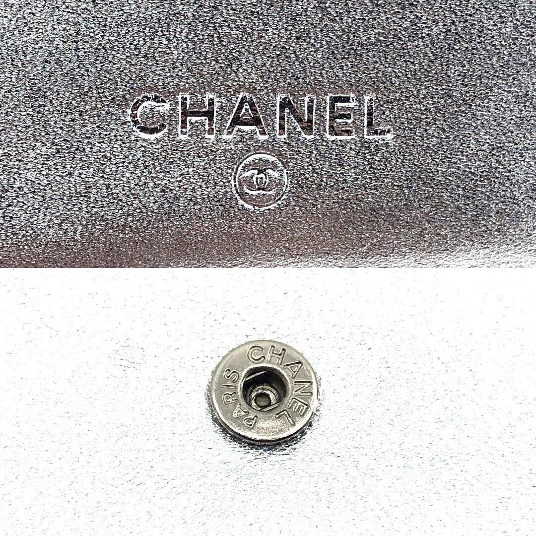 【美品・シール有・ギャランティカード付】CHANEL シャネル／パイソンレザー シルバー 長財布／レザー／シャンパンゴールド・メタリック