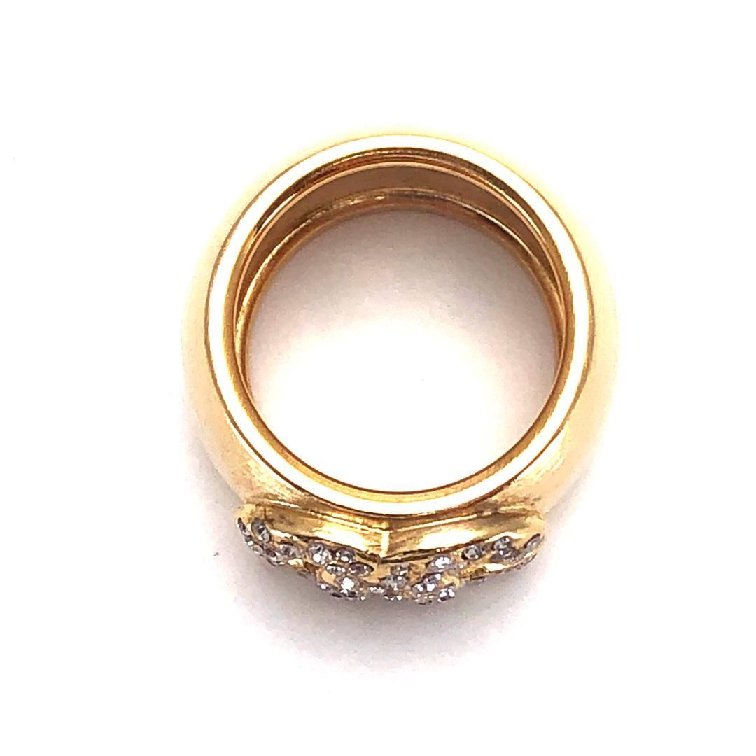 【美品】CHANEL シャネル／ココマーク ラインストーン リング／約13号／ラインストーン・GP／ゴールド