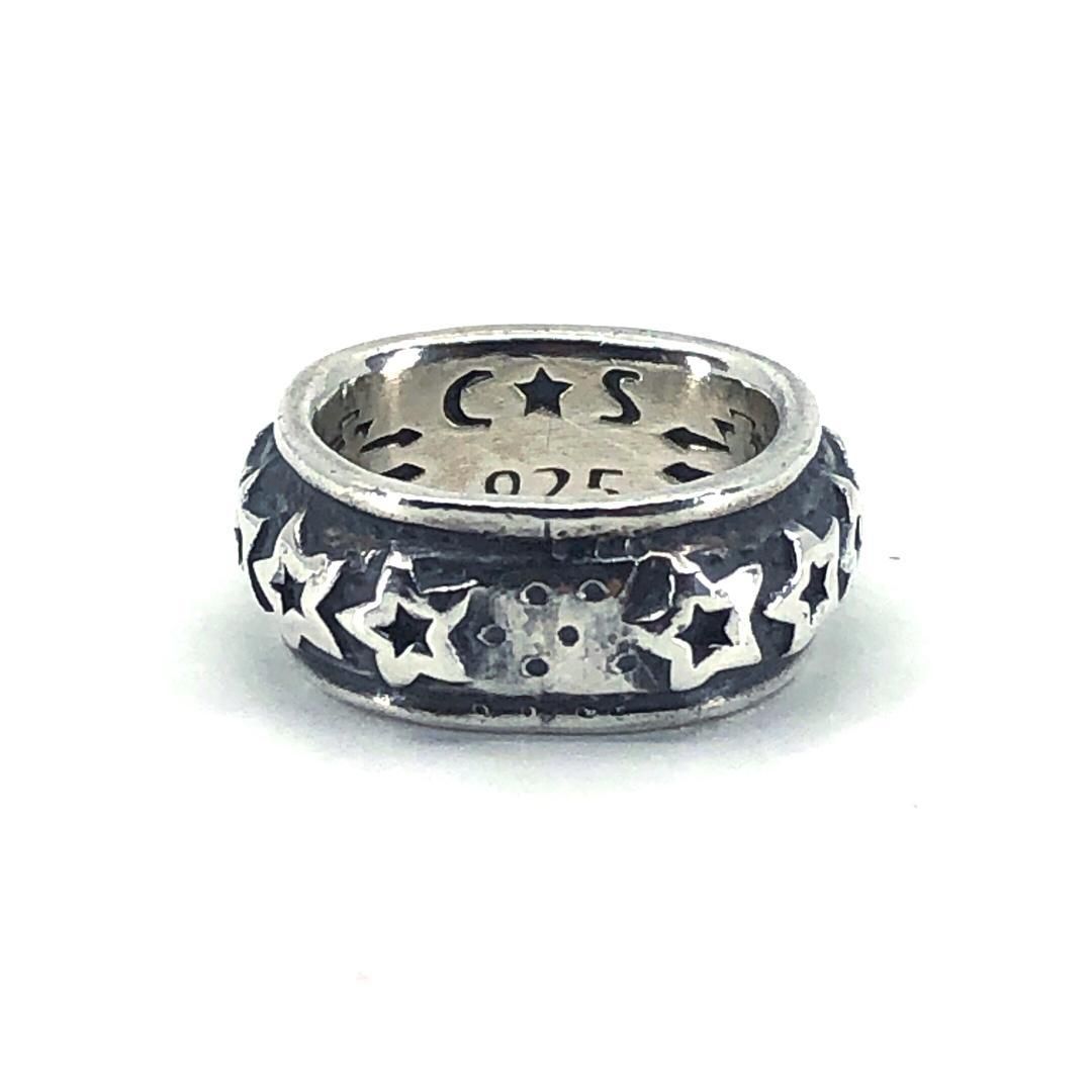 【美品・ギャラC・保管袋付き】CODY SANDERSON コディサンダーソン／メンズ ホロウスター スクエア リング 指輪／星／SV925／シルバー