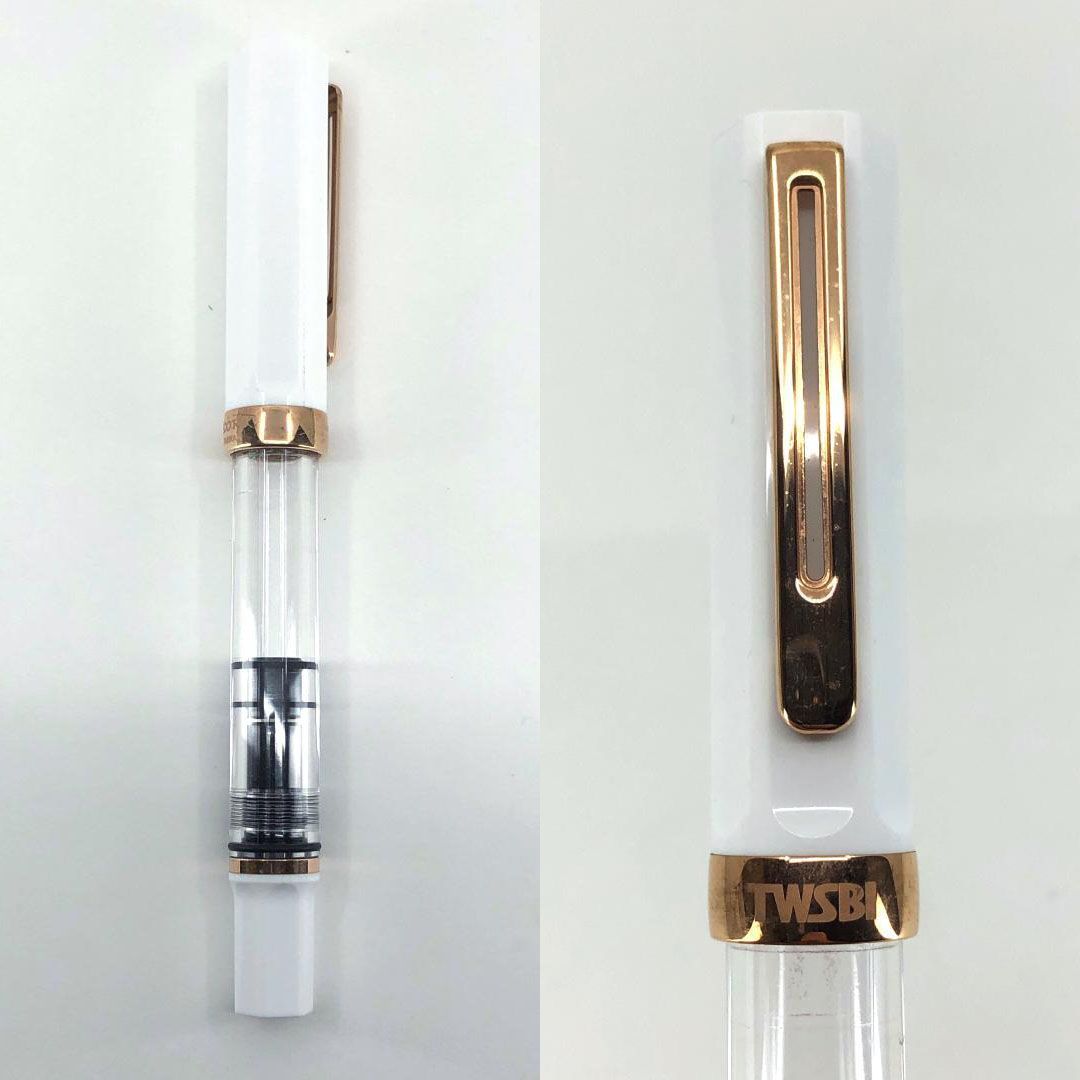 【美品】 TWSBI ツイスビー／エコRG 万年筆／M／プラスチック／ホワイト ローズゴールド