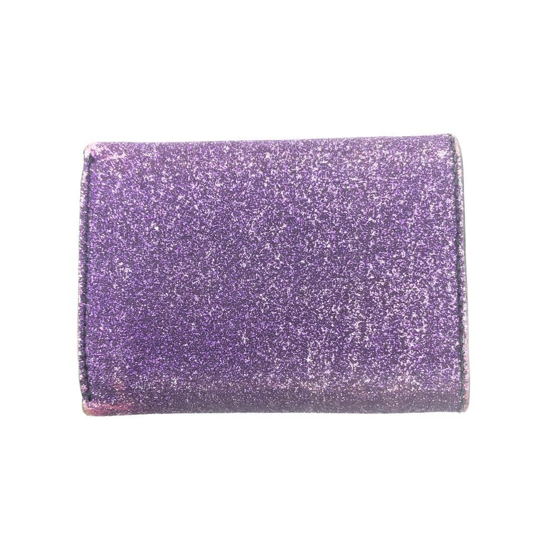 BALENCIAGA バレンシアガ／三つ折り財布 コンパクトウォレット ミニ財布名／レザー・ラメ／パープル