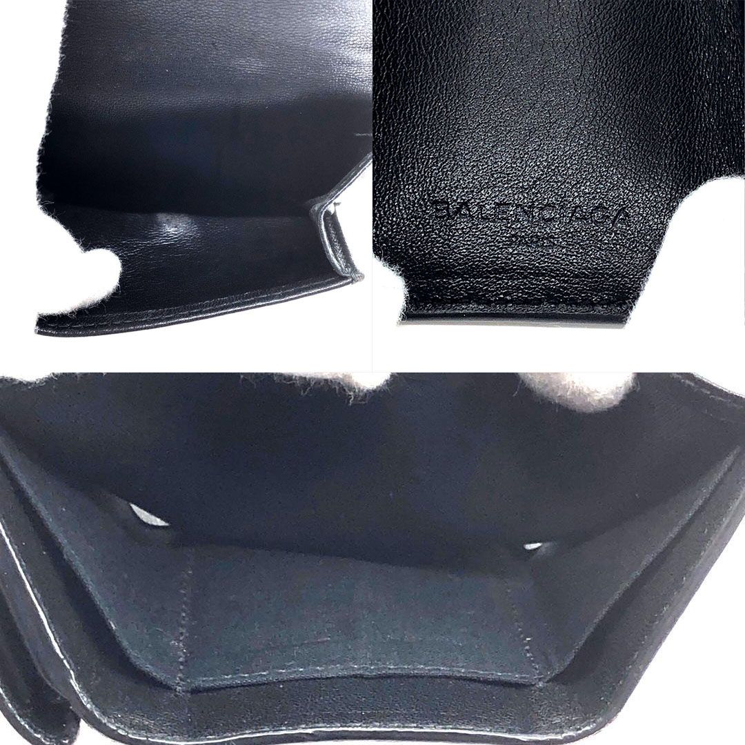 BALENCIAGA バレンシアガ／三つ折り財布 コンパクトウォレット ミニ財布名／レザー・ラメ／パープル