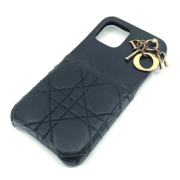 Christian Dior クリスチャンディオール／iPhone ケース カナージュ／※対象iPhone不明／ブラック