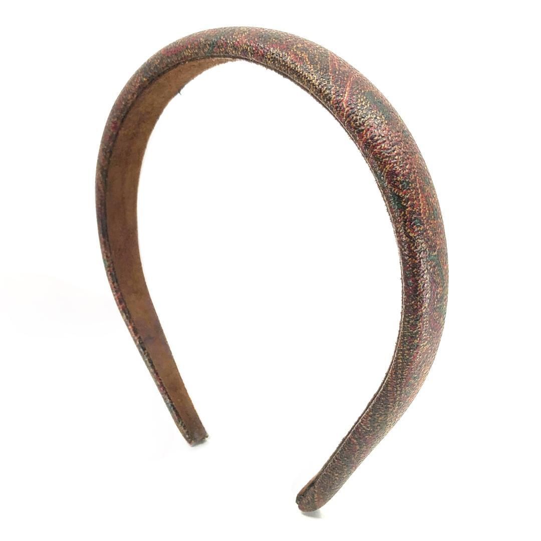 Etro エトロ／カチューシャ／ペイズリー ／レザー／ブラウン