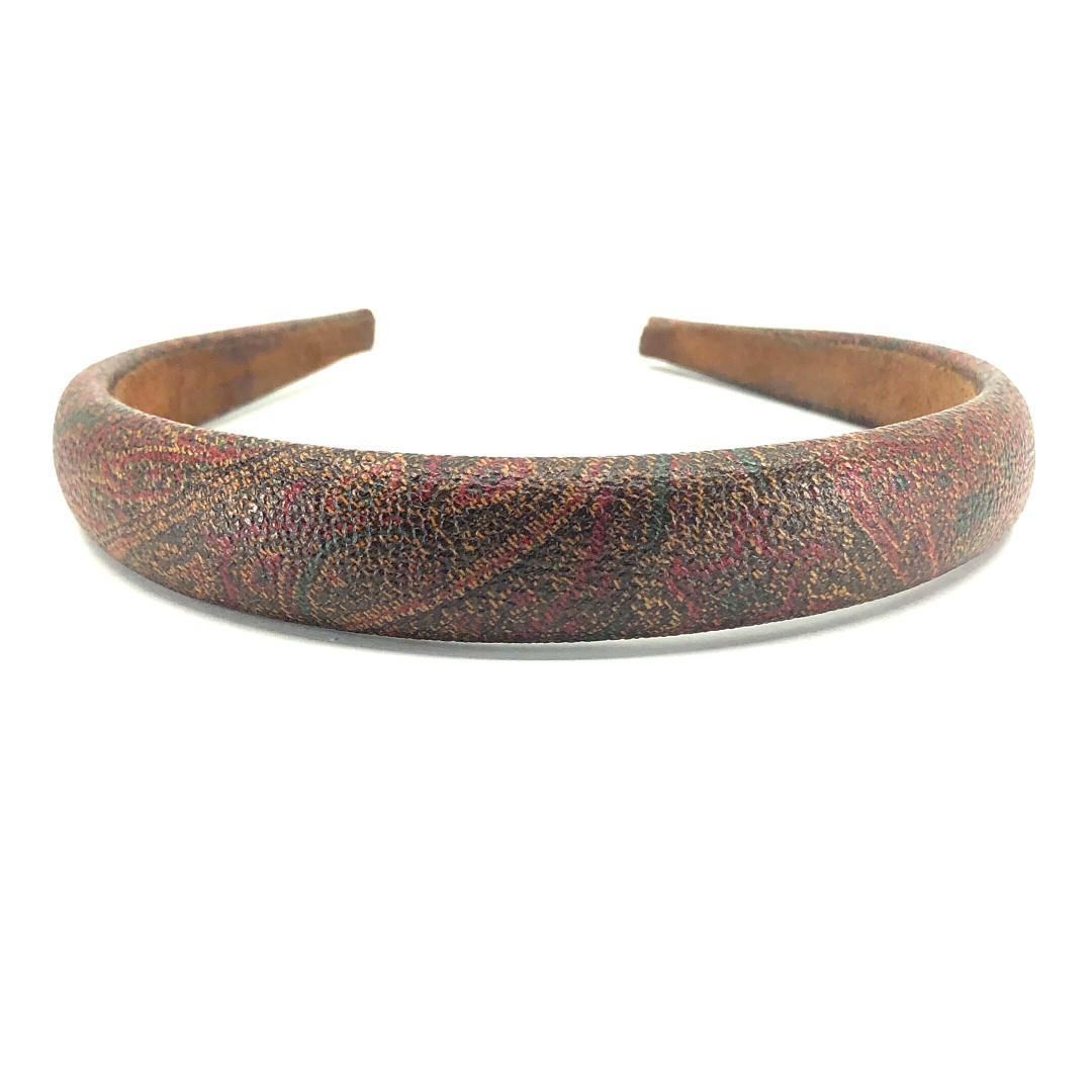 Etro エトロ／カチューシャ／ペイズリー ／レザー／ブラウン