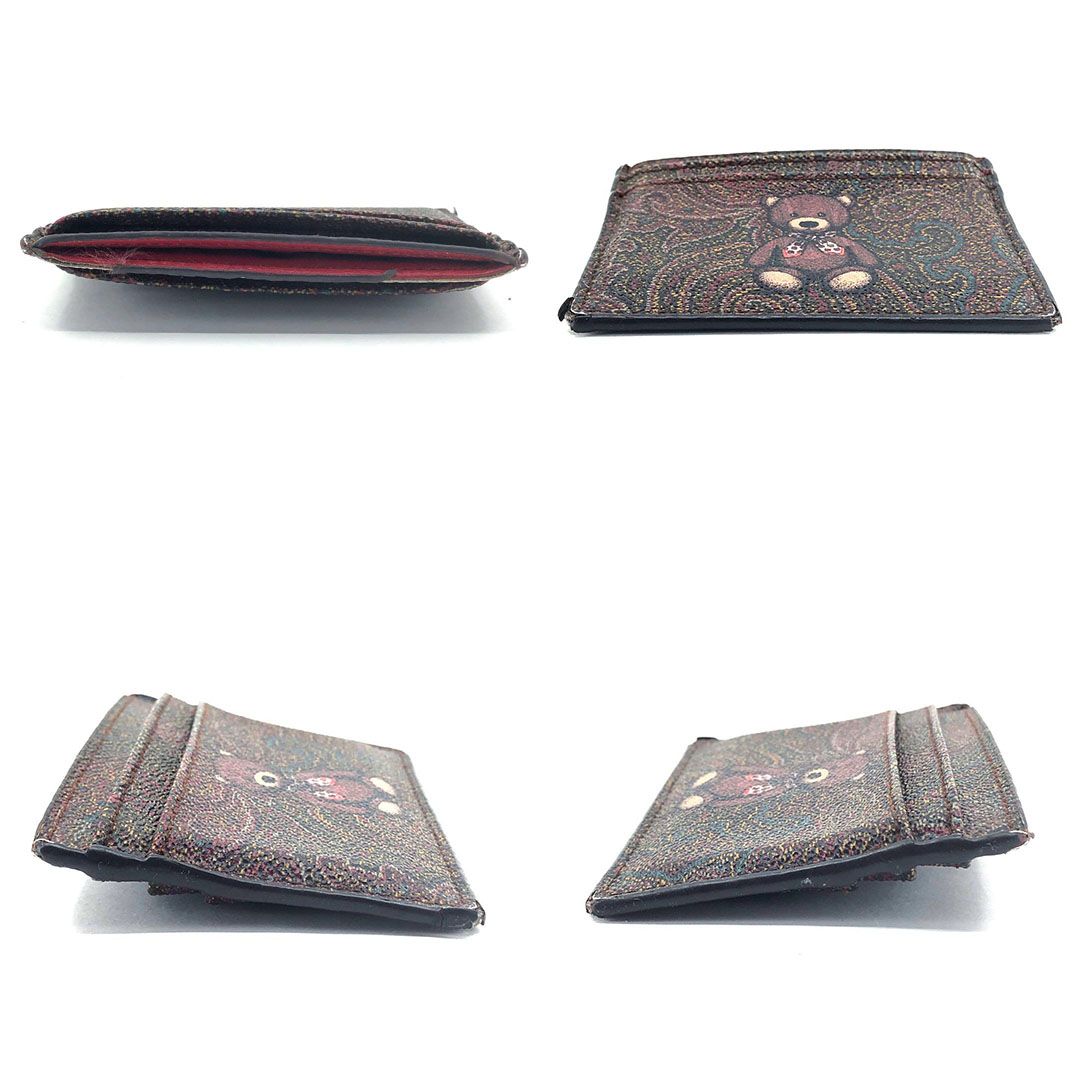 【箱付】Etro エトロ／カードケース 1H769/2451/0600／ポップ＆ペイズリー／レザー／ブラウン