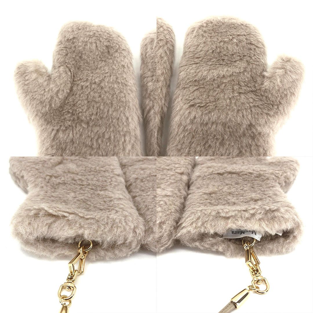 【美品】Max Mara マックスマーラ／テディベア レディース手袋 456606／SM／アルパカ・羊毛／ベージュ
