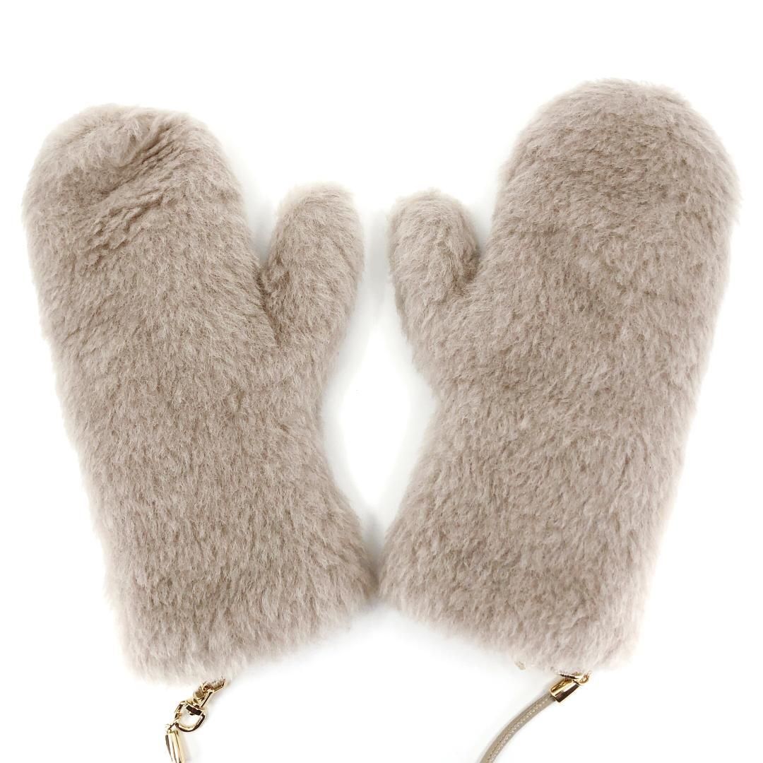 【美品】Max Mara マックスマーラ／テディベア レディース手袋 456606／SM／アルパカ・羊毛／ベージュ