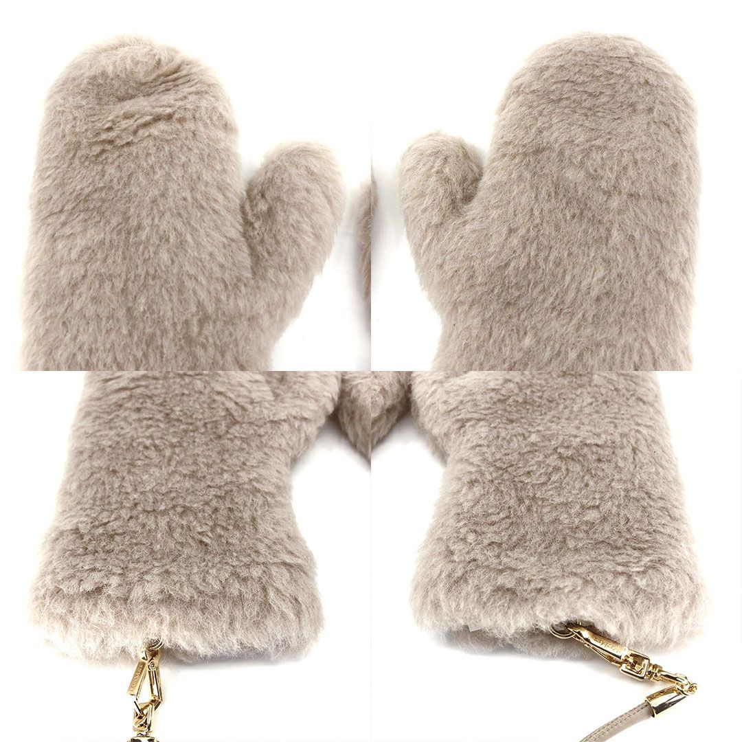 【美品】Max Mara マックスマーラ／テディベア レディース手袋 456606／SM／アルパカ・羊毛／ベージュ