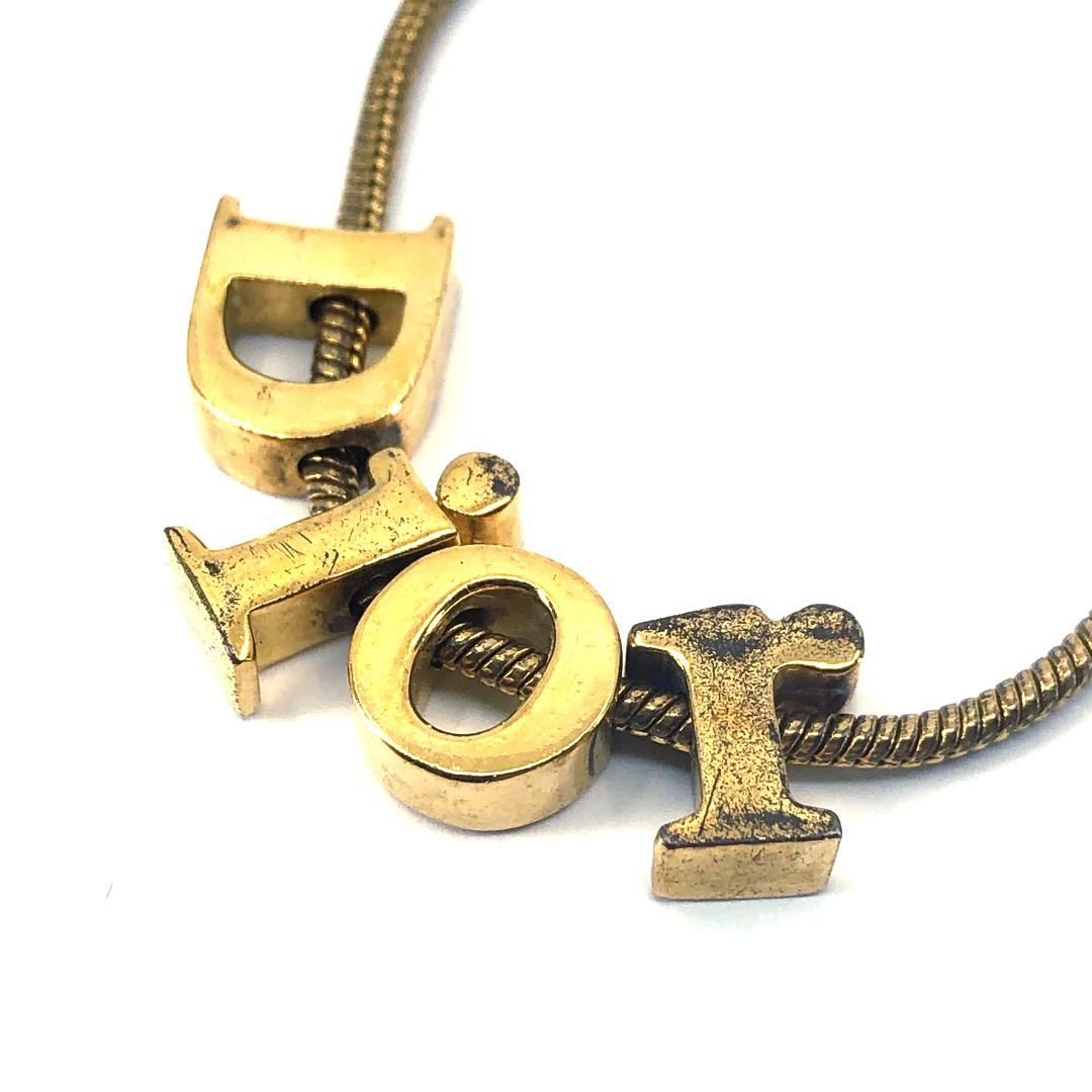 【美品】Christian Dior クリスチャンディオール／ロゴ ネックレス／GP／ゴールド