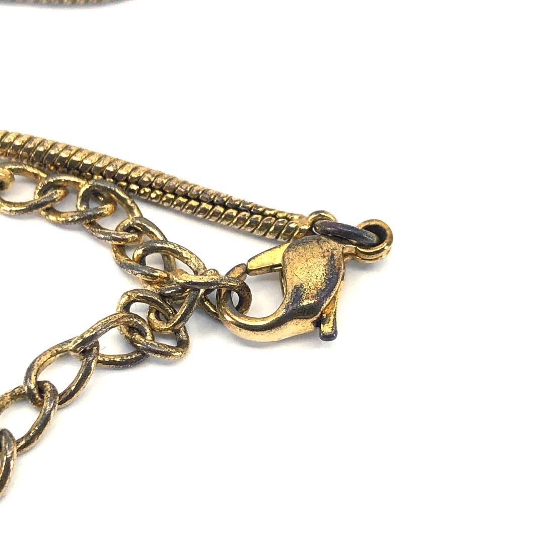 【美品】Christian Dior クリスチャンディオール／ロゴ ネックレス／GP／ゴールド