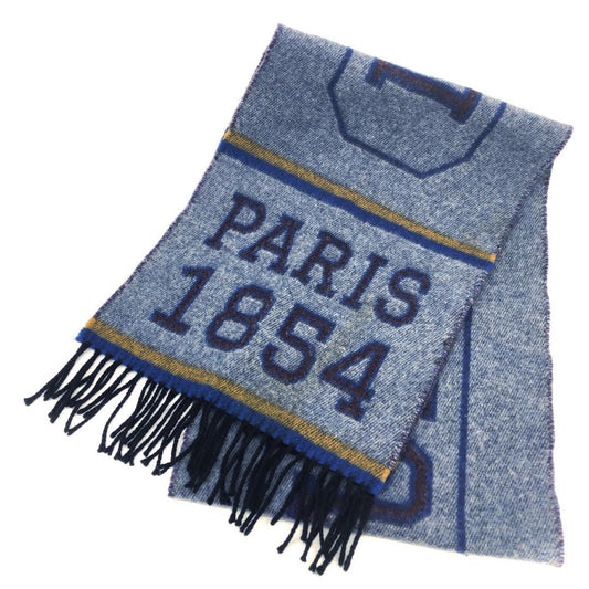 【美品】LOUIS VUITTON ルイヴィトン／エシャルプ LVアスレティックス マフラー M71658／タイポグラフィ／ウール・カシミヤ／グレー