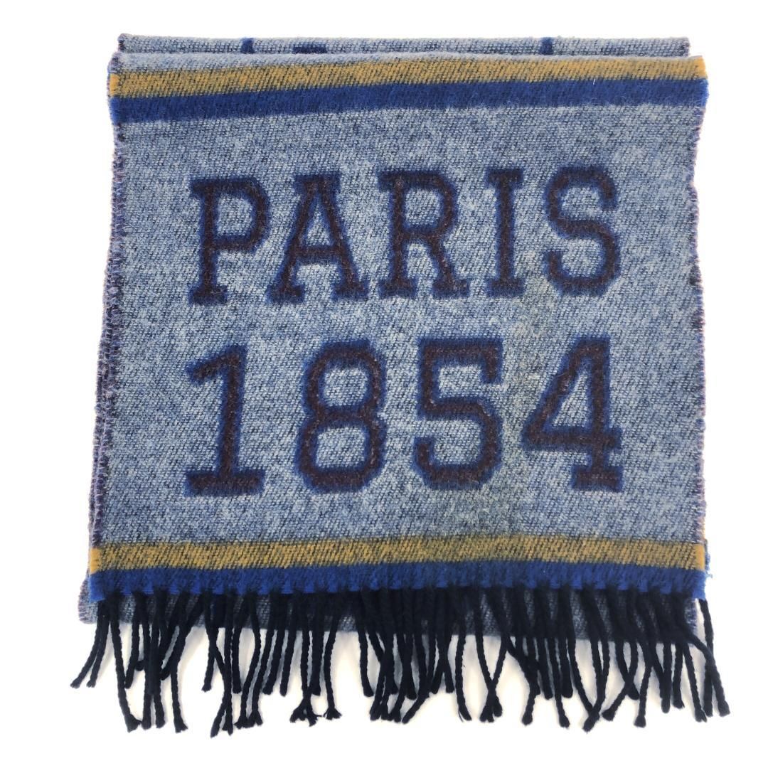 【美品】LOUIS VUITTON ルイヴィトン／エシャルプ LVアスレティックス マフラー M71658／タイポグラフィ／ウール・カシミヤ／グレー