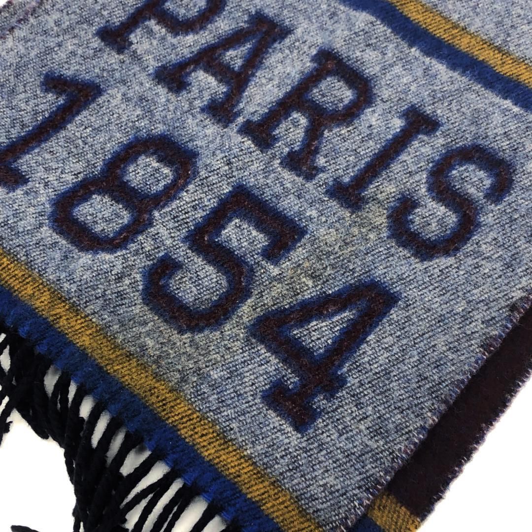 【美品】LOUIS VUITTON ルイヴィトン／エシャルプ LVアスレティックス マフラー M71658／タイポグラフィ／ウール・カシミヤ／グレー