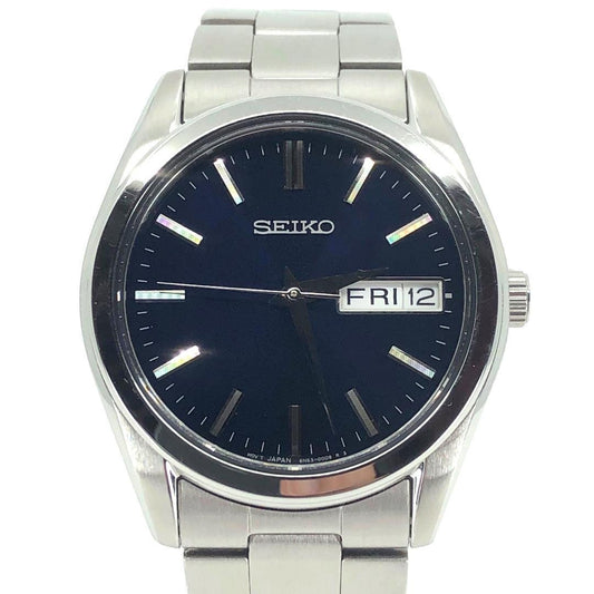 【美品・箱・コマ付】SEIKO セイコー／セレクション 6N53-00B0／ソーラークォーツ／ステンレス／シルバー・ネイビー