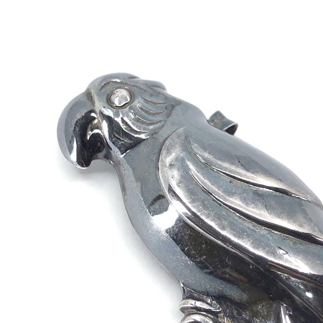 【訳あり・売り切り品】オウム ブローチ ペンダントトップ ／SV925／シルバー