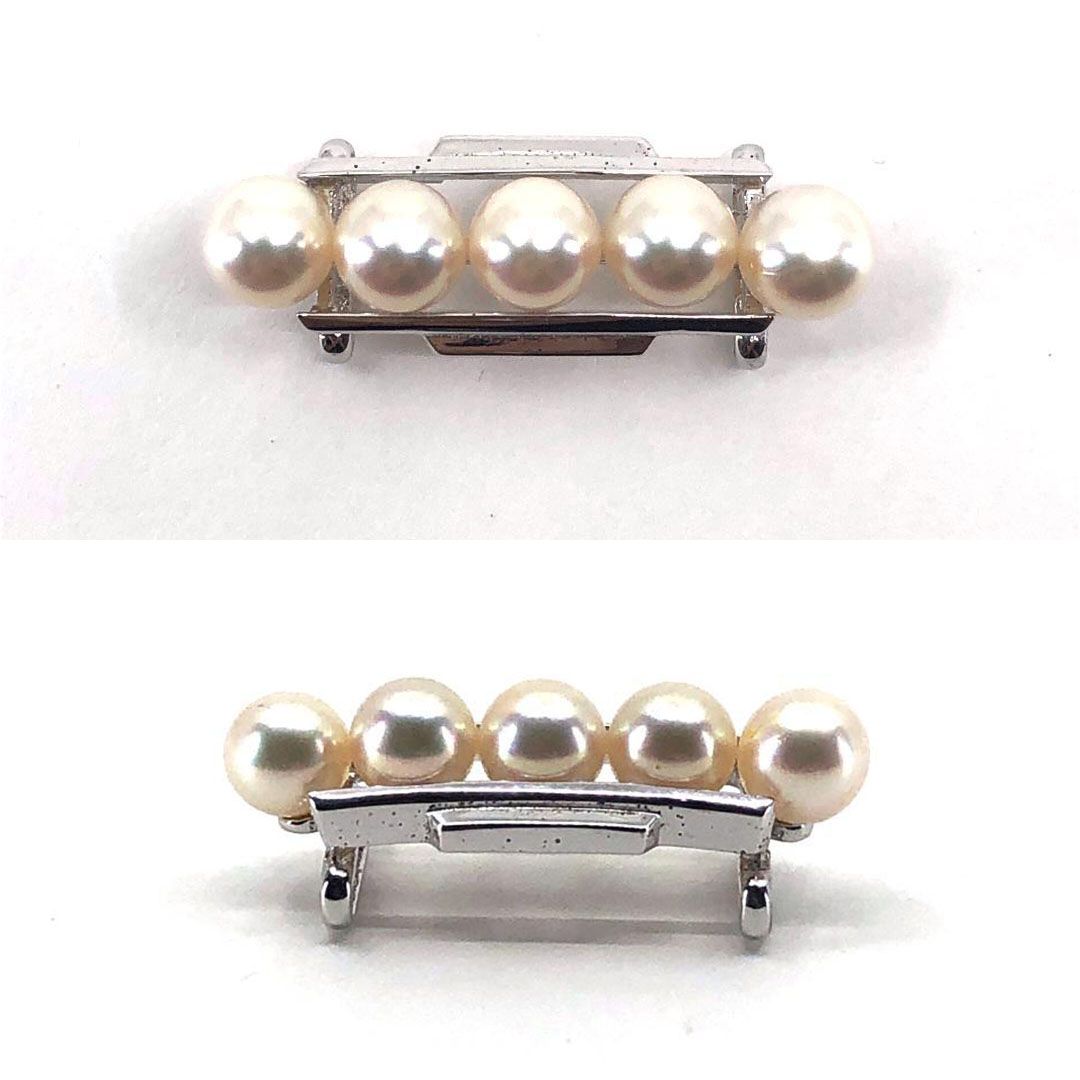 【美品】MIKIMOTO ミキモト／アコヤパール 真珠 帯留め シルバー 帯紐付き／アコヤパール・SV925／パールホワイト・シルバー