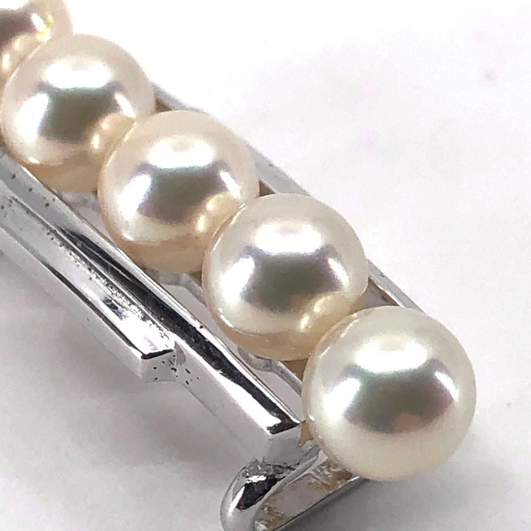 【美品】MIKIMOTO ミキモト／アコヤパール 真珠 帯留め シルバー 帯紐付き／アコヤパール・SV925／パールホワイト・シルバー
