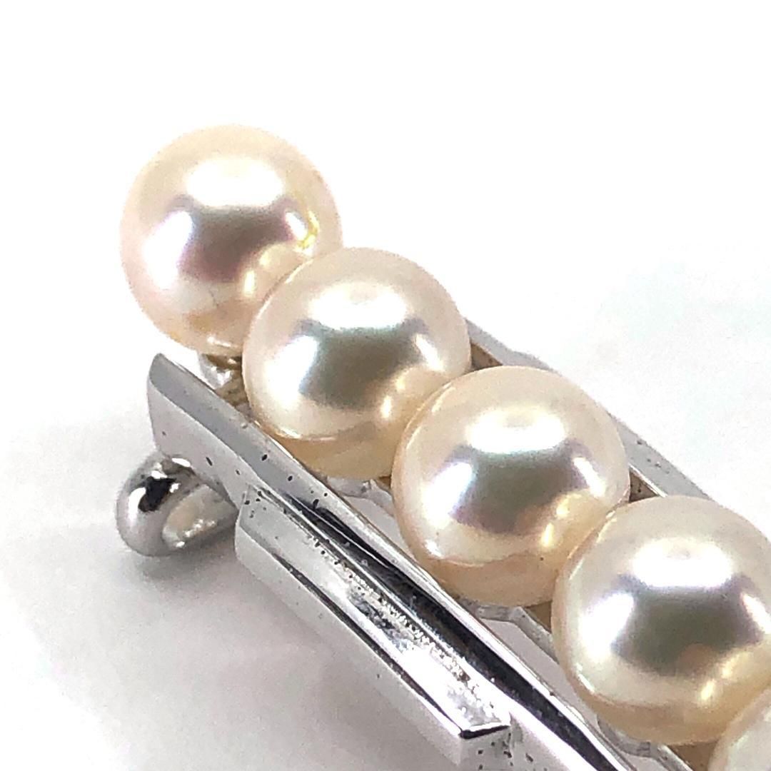 【美品】MIKIMOTO ミキモト／アコヤパール 真珠 帯留め シルバー 帯紐付き／アコヤパール・SV925／パールホワイト・シルバー
