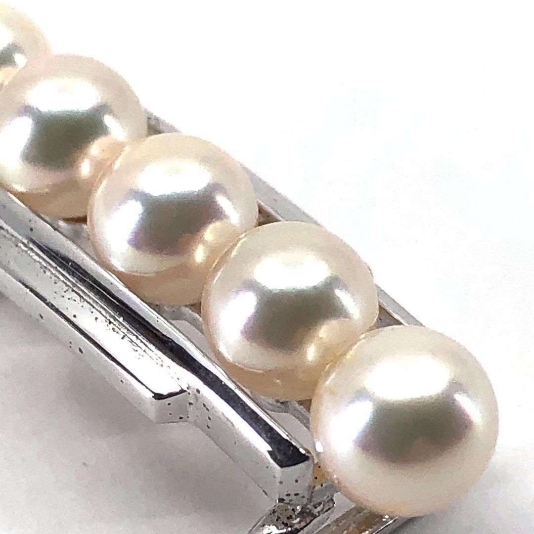 【美品】MIKIMOTO ミキモト／アコヤパール 真珠 帯留め シルバー 帯紐付き／アコヤパール・SV925／パールホワイト・シルバー