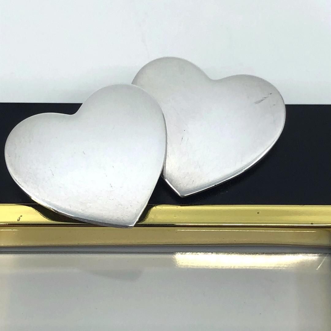 【美品・箱付き】Christofle クリストフル／ダブルハート フォトフレーム 写真立て／クリストフルシルバー・ウッド／ブラック・ゴールド・シルバー