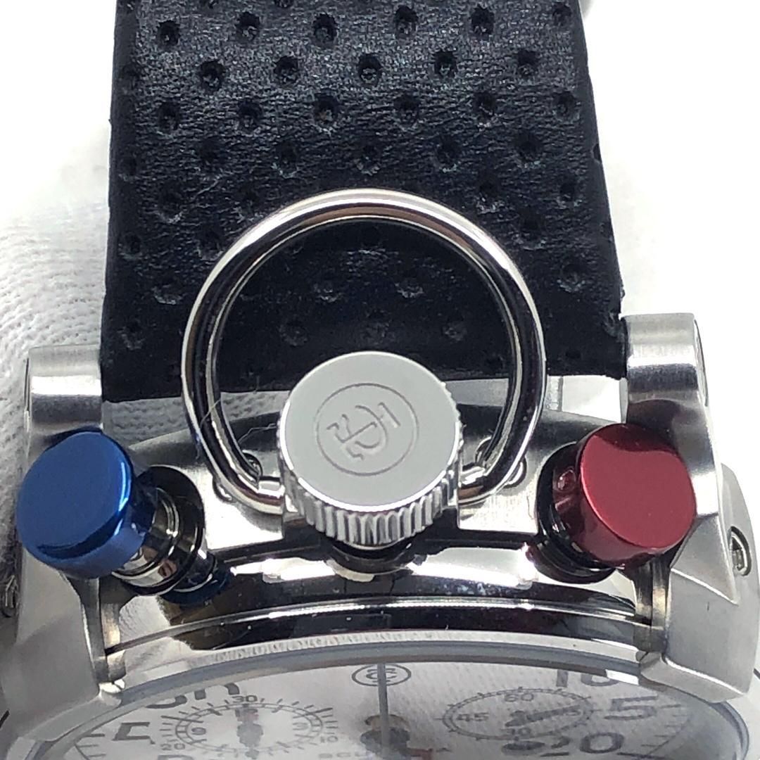 【美品・箱付き】CT SCUDERIA CTスクーデリア／クロノグラフ CORSA CS20100／クォーツ／ステンレス・レザー／シルバー・ブラック