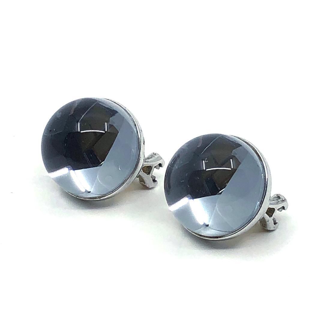 【美品】Baccarat バカラ／クリスタル イヤリング／クリスタルグラス・SV925／クリア・シルバー／BC527