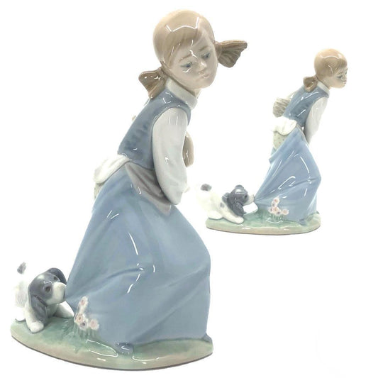 【美品】LLADRO リヤドロ／ポチのいたずら フィギュリン／4982／陶器／マルチカラー