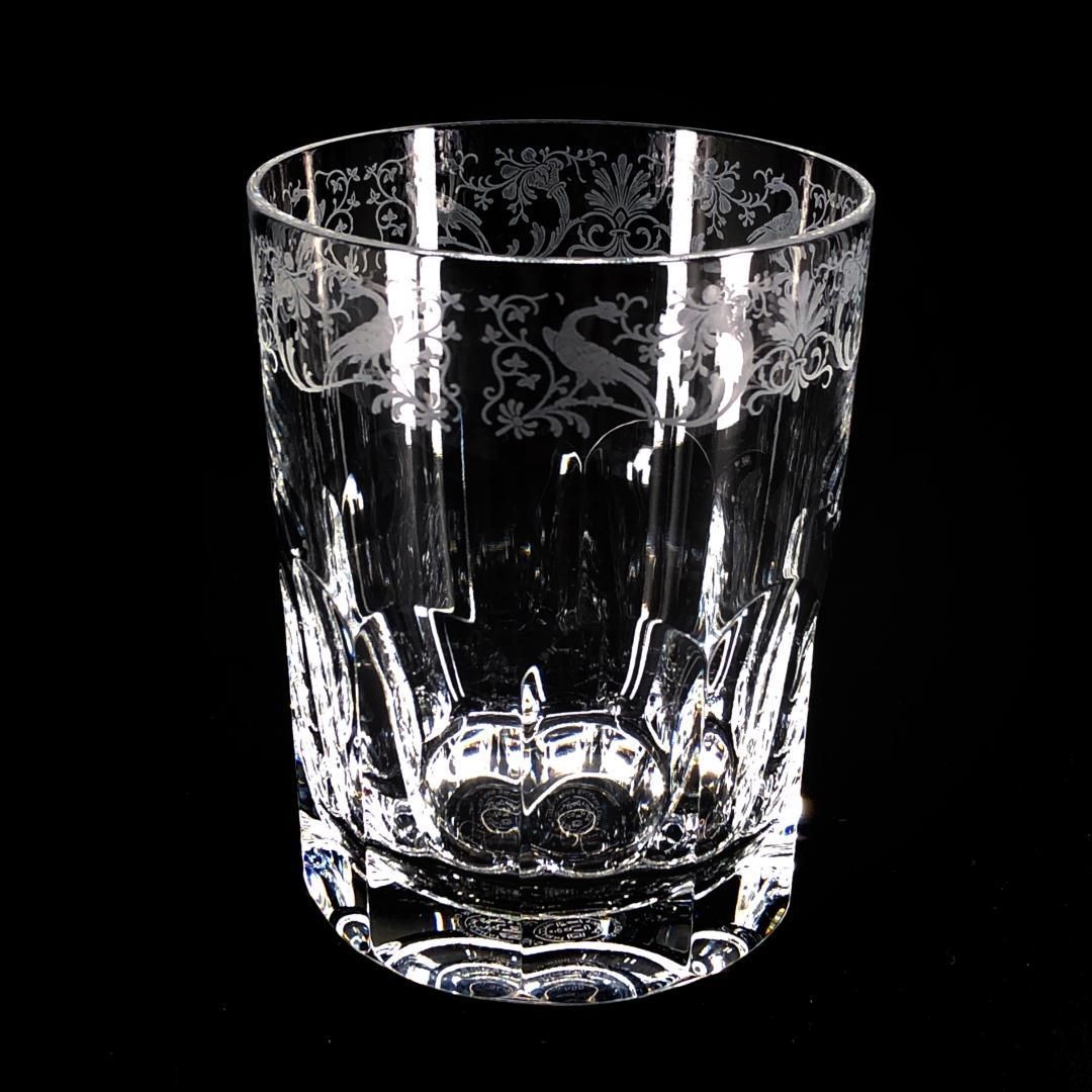 【希少・美品】Baccarat バカラ／キリンコレクターズ 鳥草花柄 ロックグラス／クリスタルグラス／クリア／BC528