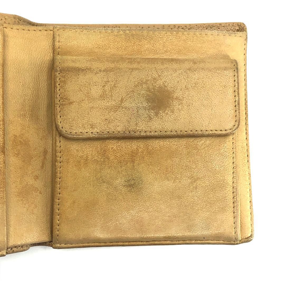 【美品・シール有】CHANEL シャネル／キャビアスキン  ココマーク 二つ折り財布／レザー／イエロー