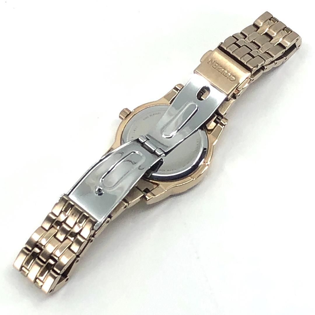 【日本未発売・美品】シチズン／スワロフスキー E031-R011901／ソーラークォーツ／GP・スワロフスキー・シェル文字盤／ゴールド