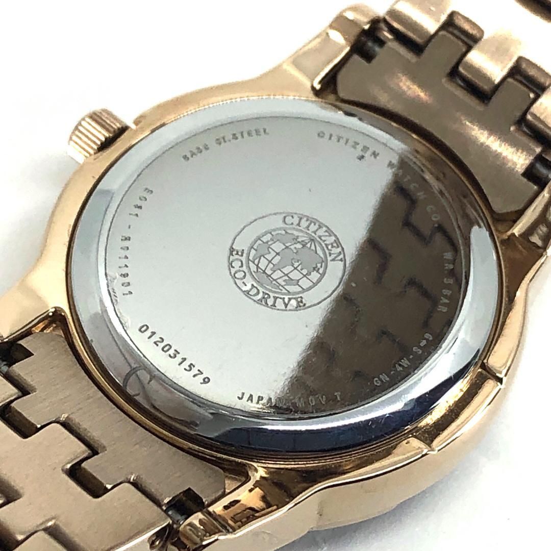 【日本未発売・美品】シチズン／スワロフスキー E031-R011901／ソーラークォーツ／GP・スワロフスキー・シェル文字盤／ゴールド