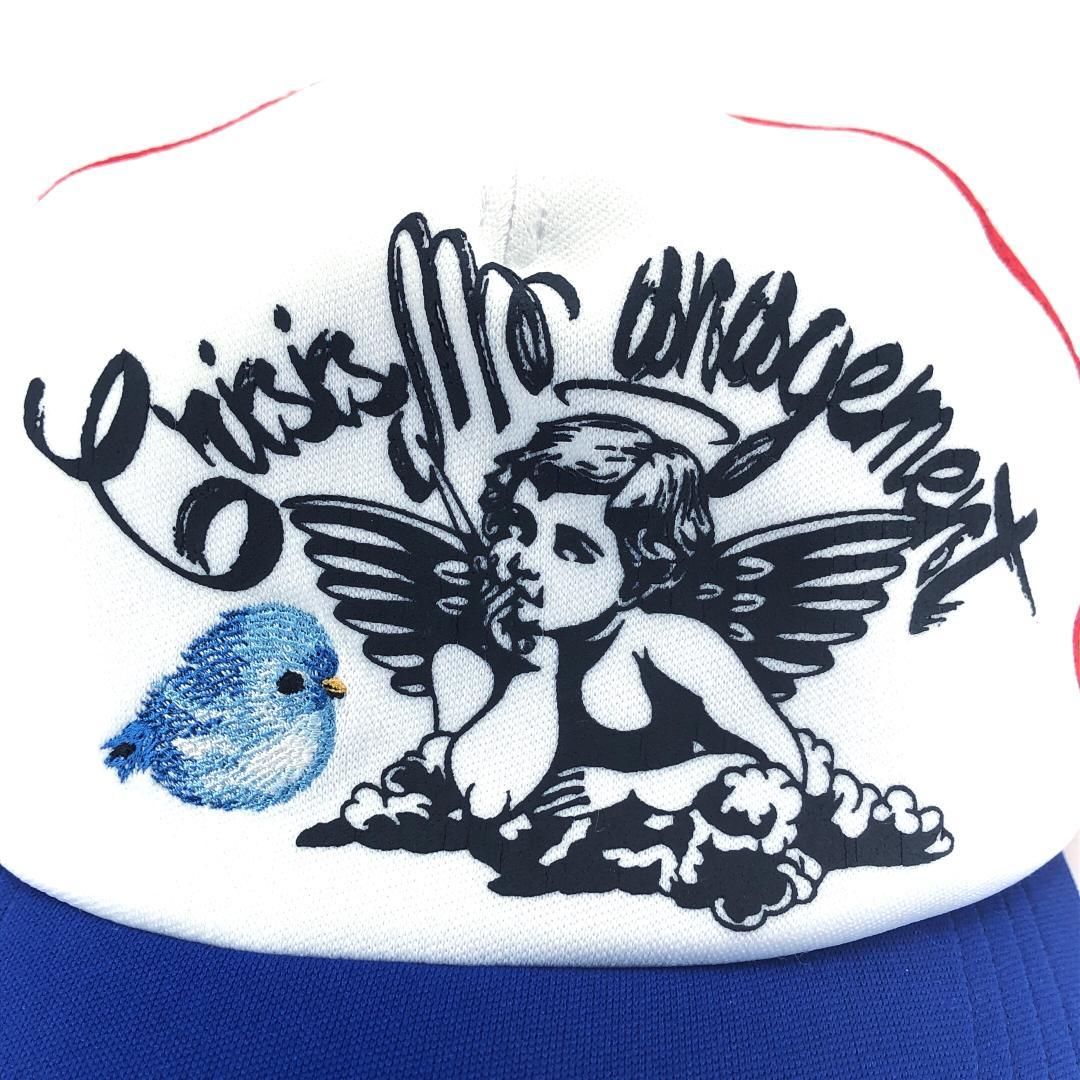 【美品】beauty:beast ビューティービースト／キラーエンジェル トラッカーキャップ／F／Y2K／ポリエステル／ブルー・ホワイト・レッド