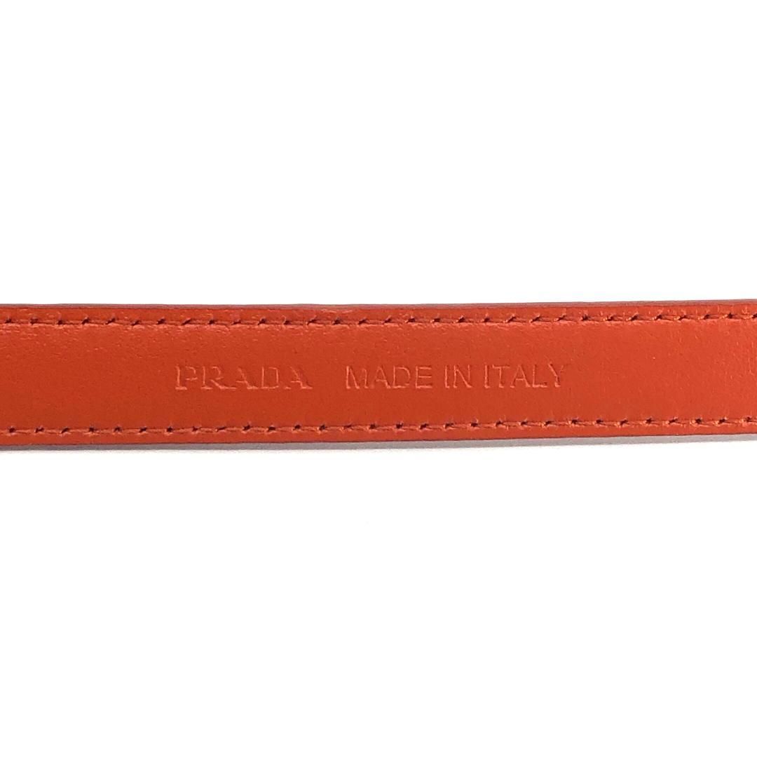【美品】PRADA プラダ／レディース ベルト オレンジ／75/30／レザー・ステンレス／オレンジ・シルバー