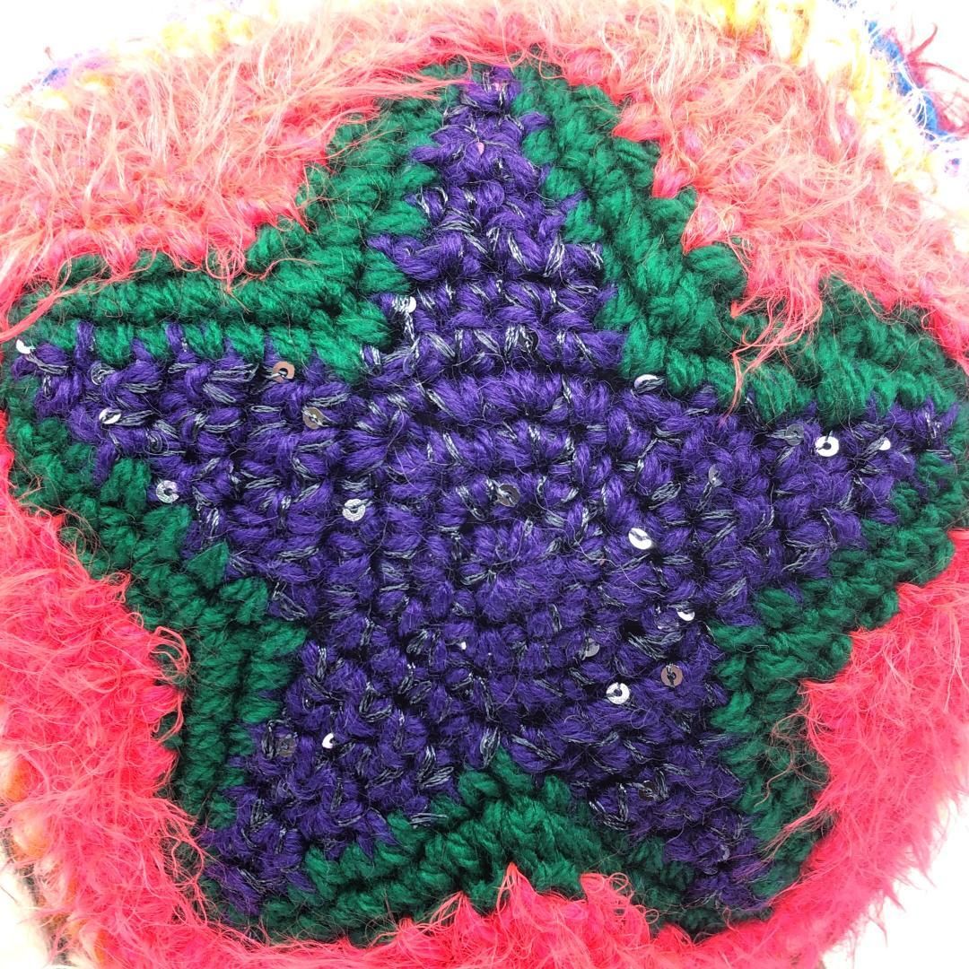 【美品】ラットハット／バラクラバ マルチカラー／スターモチーフ／モヘヤ・ウール・スパンコール／マルチカラー