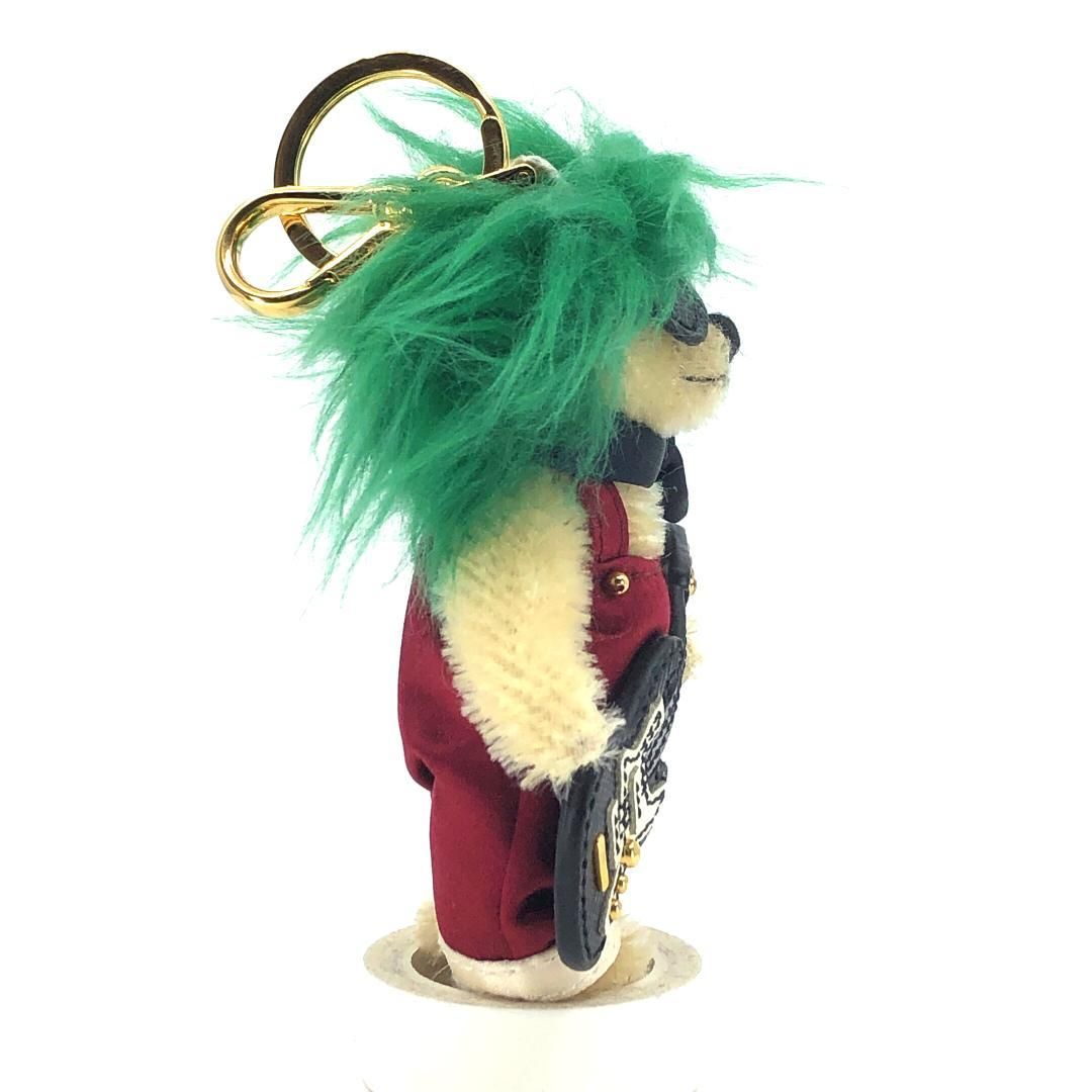 【美品】PRADA プラダ／ベア＆ギター キーホルダー キーチェーン／クマ／ウール・レザー・ポリエステル／マルチカラー