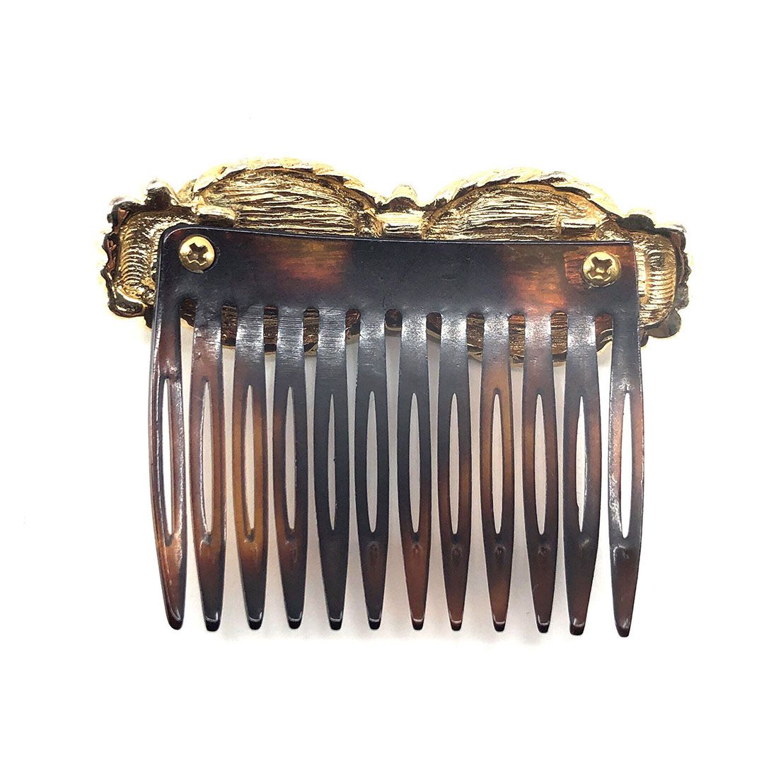 ALEXANDRE DE PARIS アレクサンドルドゥパリ／ヘアアクセサリー ヘアコーム かんざし 小／ラインストーン べっ甲調／ブラウン ゴールド／AP01