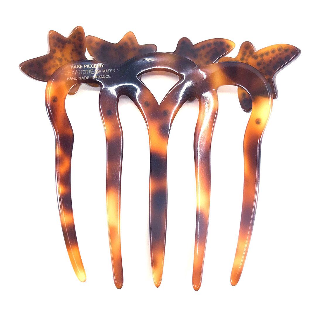 ALEXANDRE DE PARIS アレクサンドルドゥパリ／ヘアアクセサリー ヘアコーム かんざし 大／ラインストーン べっ甲調／ブラウン ゴールド／AP02