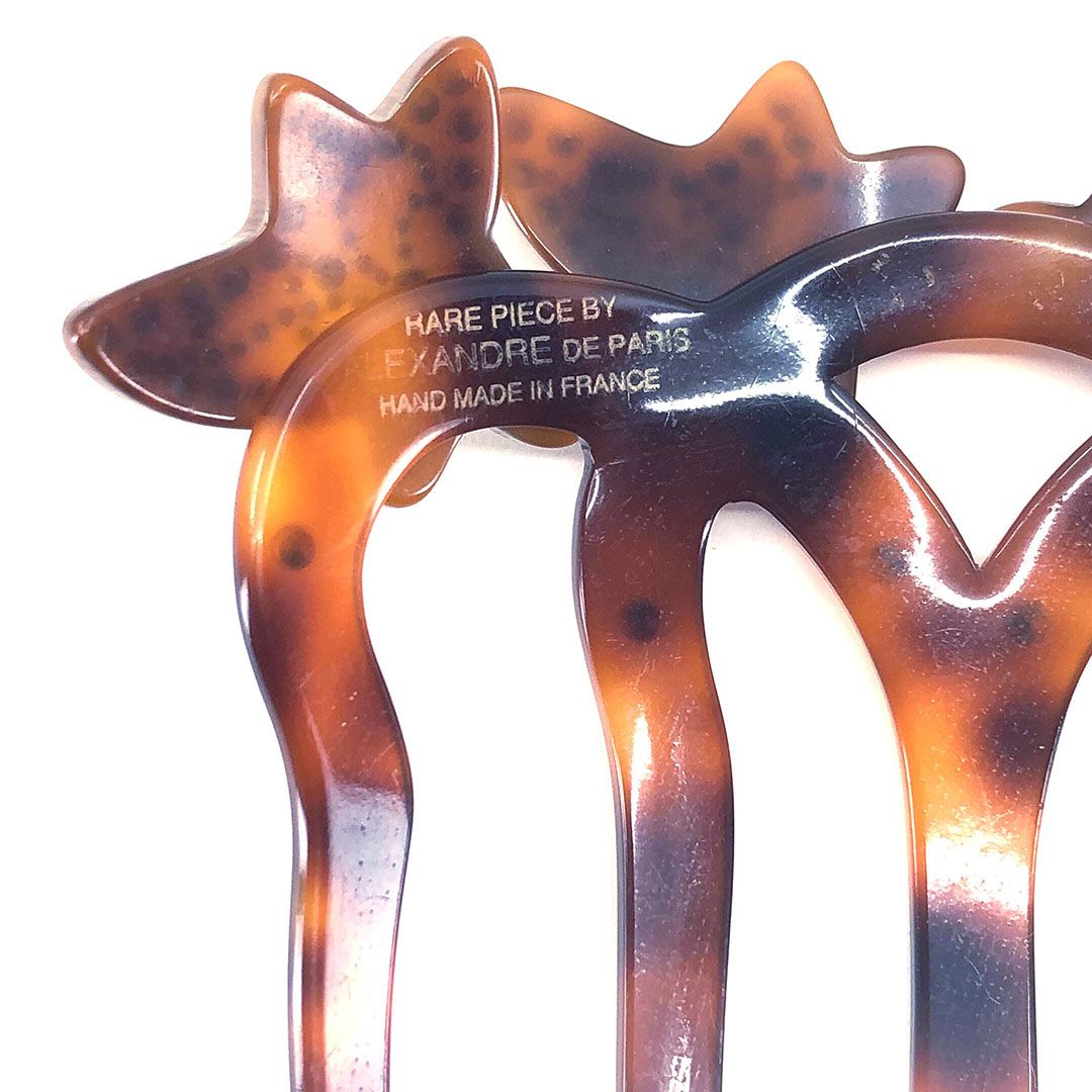 ALEXANDRE DE PARIS アレクサンドルドゥパリ／ヘアアクセサリー ヘアコーム かんざし 大／ラインストーン べっ甲調／ブラウン ゴールド／AP02
