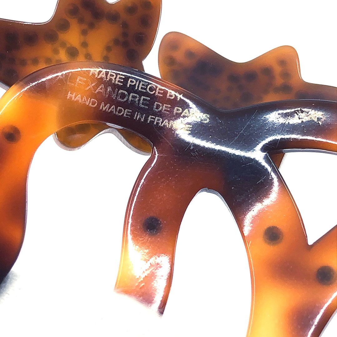 ALEXANDRE DE PARIS アレクサンドルドゥパリ／ヘアアクセサリー ヘアコーム かんざし 大／ラインストーン べっ甲調／ブラウン ゴールド／AP02