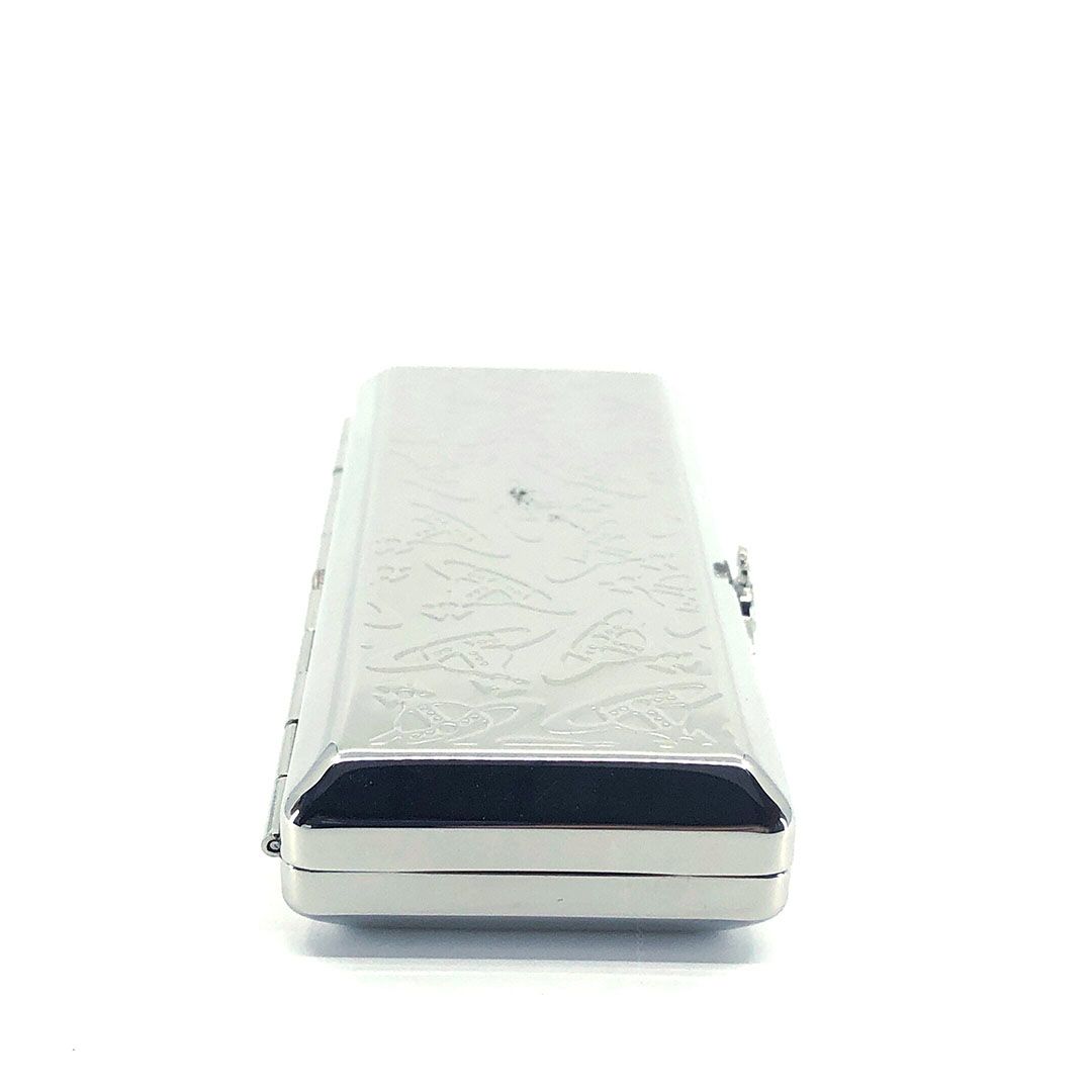 【箱・保管袋付き】Vivienne Westwood ヴィヴィアンウエストウッド／シガー シガレット ケース オーブ柄／ステンレス／シルバー