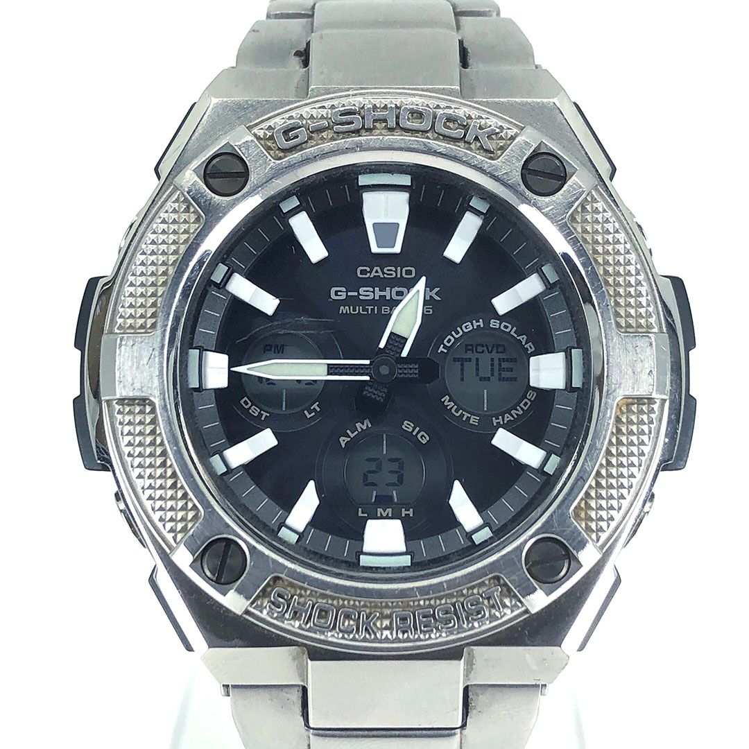 CASIO カシオ／G-SHOCK G-STEEL GST-W330D／ソーラークォーツ／アナデジ／ステンレス／シルバー・ブラック