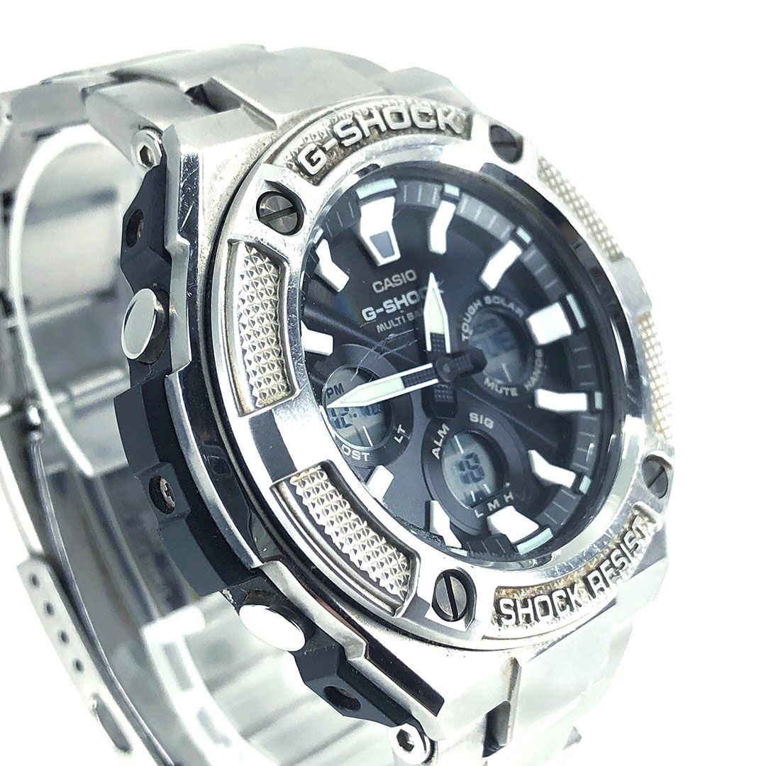 CASIO カシオ／G-SHOCK G-STEEL GST-W330D／ソーラークォーツ／アナデジ／ステンレス／シルバー・ブラック