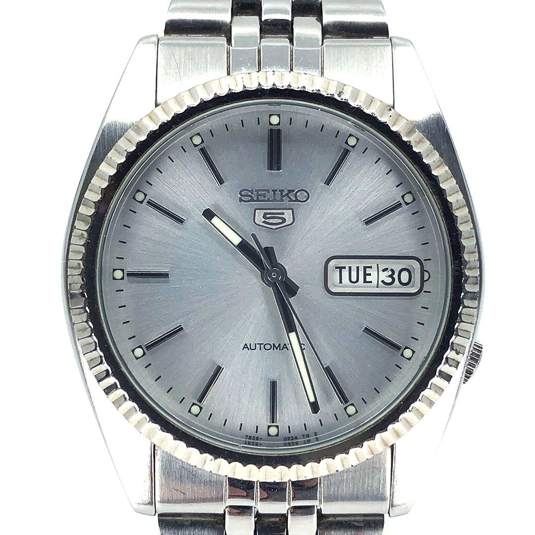 SEIKO セイコー／セイコー5 7S26-0500／自動巻き／裏スケルトン／ステンレス／シルバー