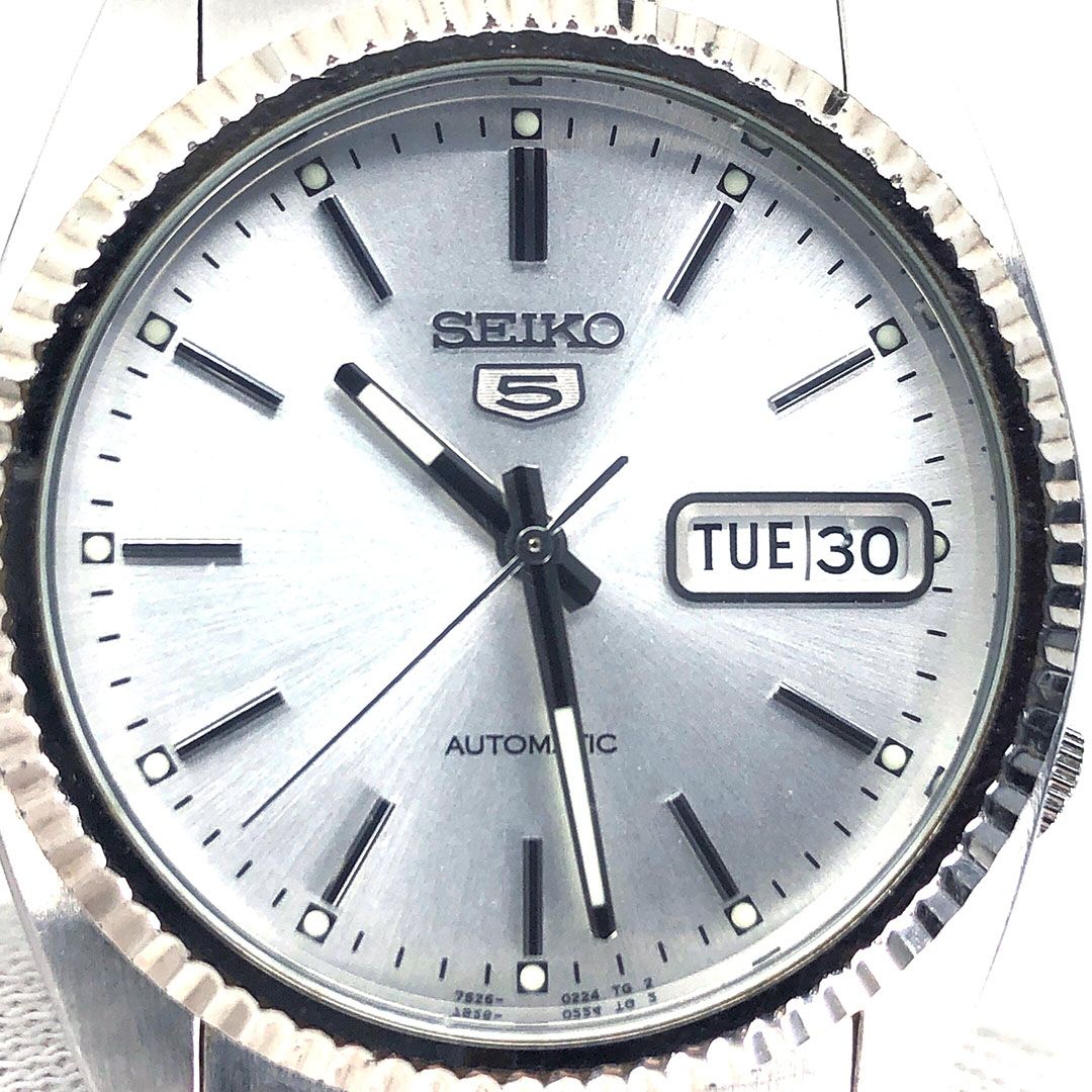 SEIKO セイコー／セイコー5 7S26-0500／自動巻き／裏スケルトン／ステンレス／シルバー