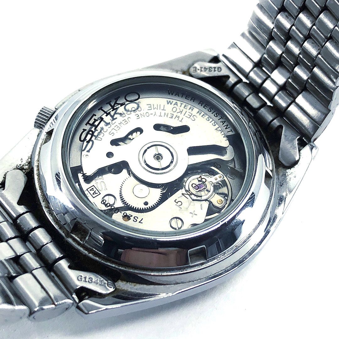 SEIKO セイコー／セイコー5 7S26-0500／自動巻き／裏スケルトン／ステンレス／シルバー