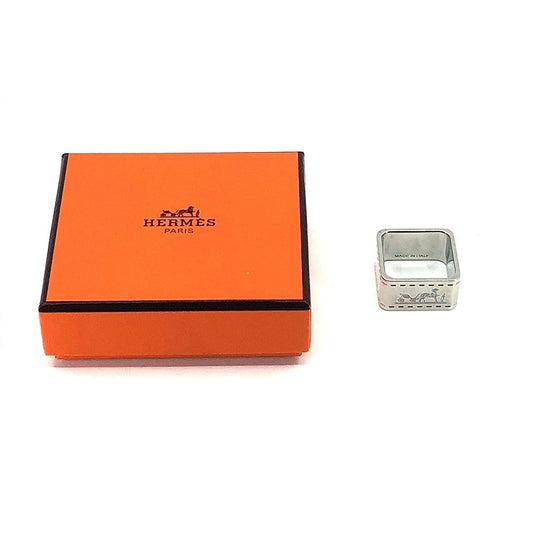 【箱付き】HERMES エルメス／スカーフリング／ボルデュック カレ 90／メッキ／シルバー